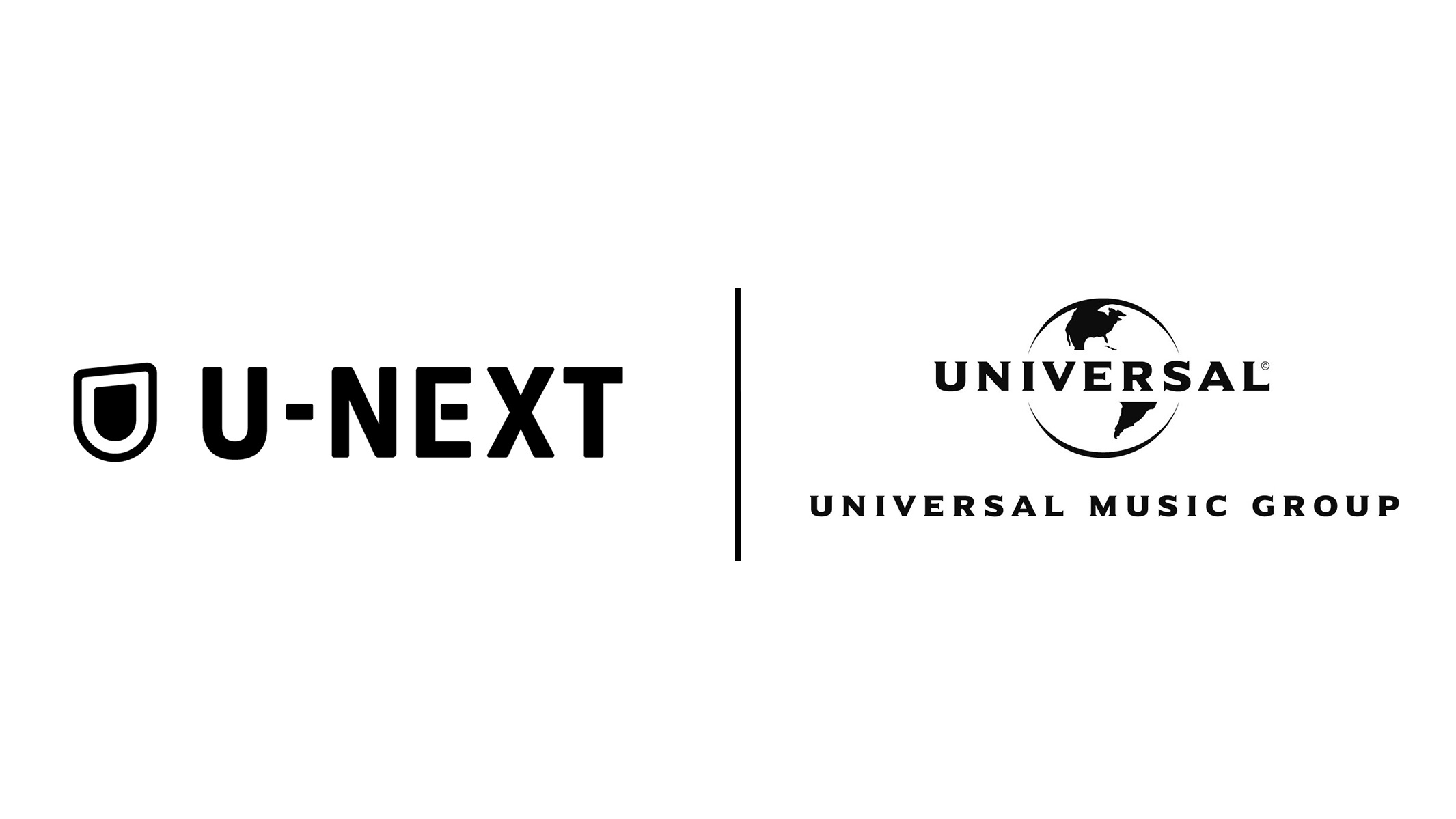 ユニバーサルミュージックジャパンがU-NEXTと包括的配信契約を行った時に使用された両者のロゴが入った画像